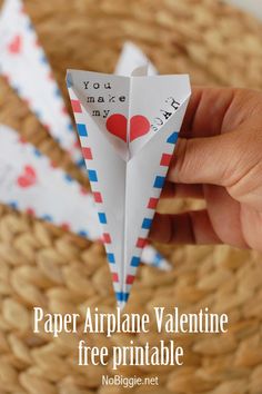 Paper Airplane Valentines