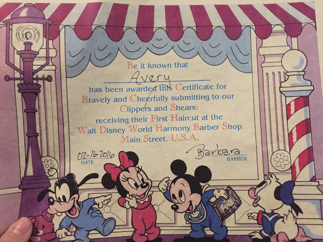 Disney First Haircut Certificate