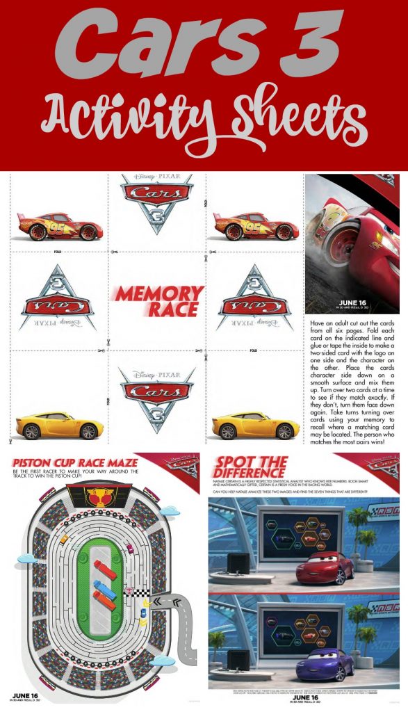 Cars 3 Activity Packet