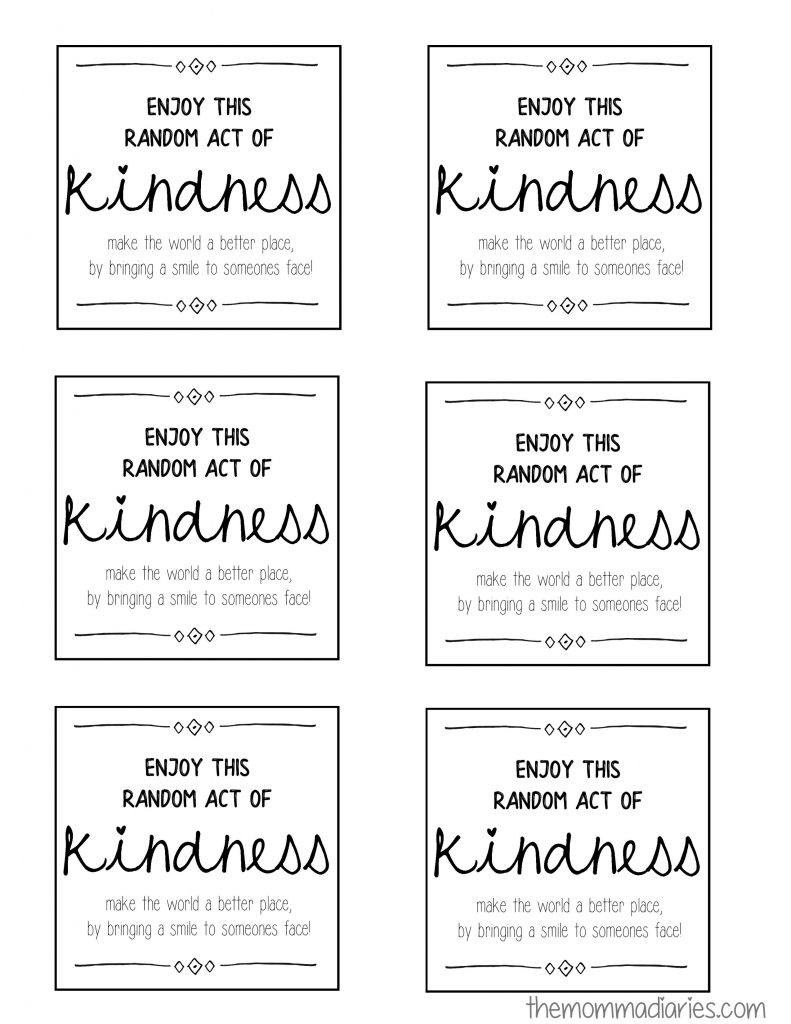21 Days of Random Acts of Kindness + FREE Printables! - The Momma Inside Random Acts Of Kindness Cards Templates