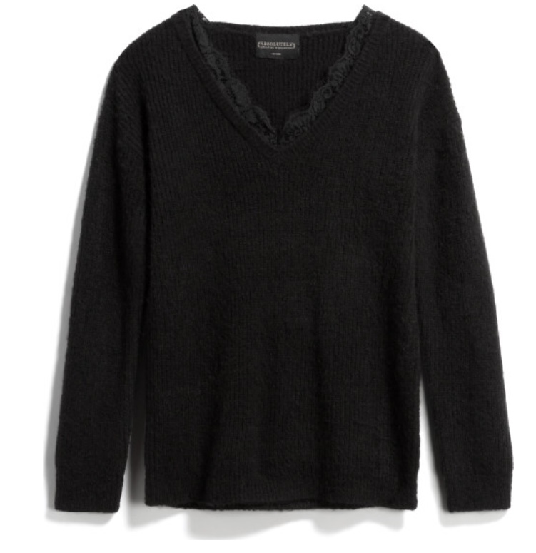 ABSOLUTELY Juniper Lace Trim Pullover