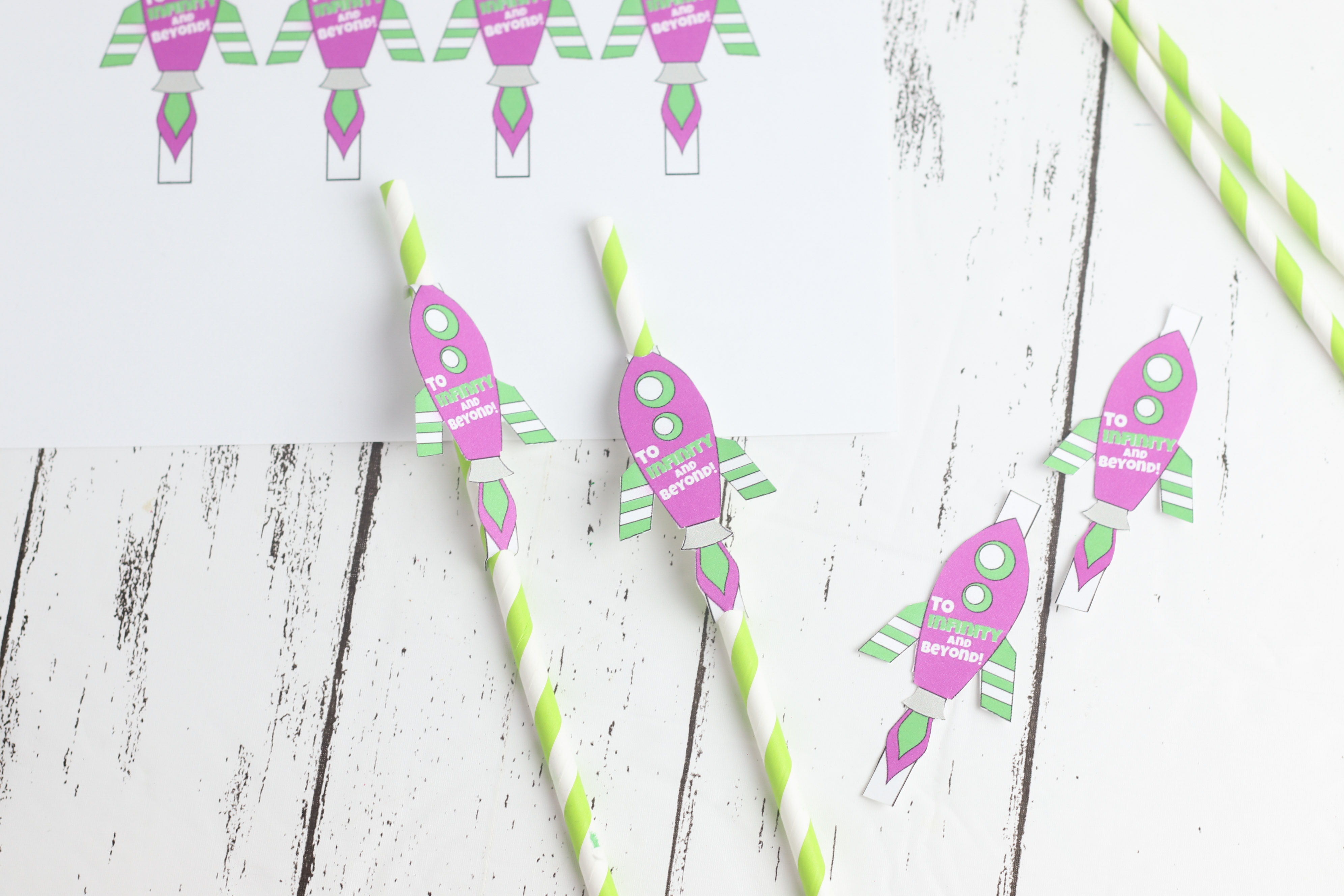 Printable Buzz Lightyear Rocket straw toppers