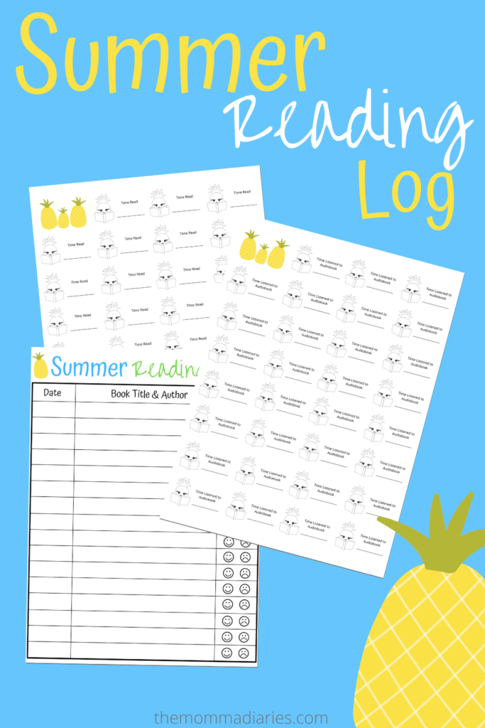 Printable Summer Reading Log for Kids The Momma Diaries